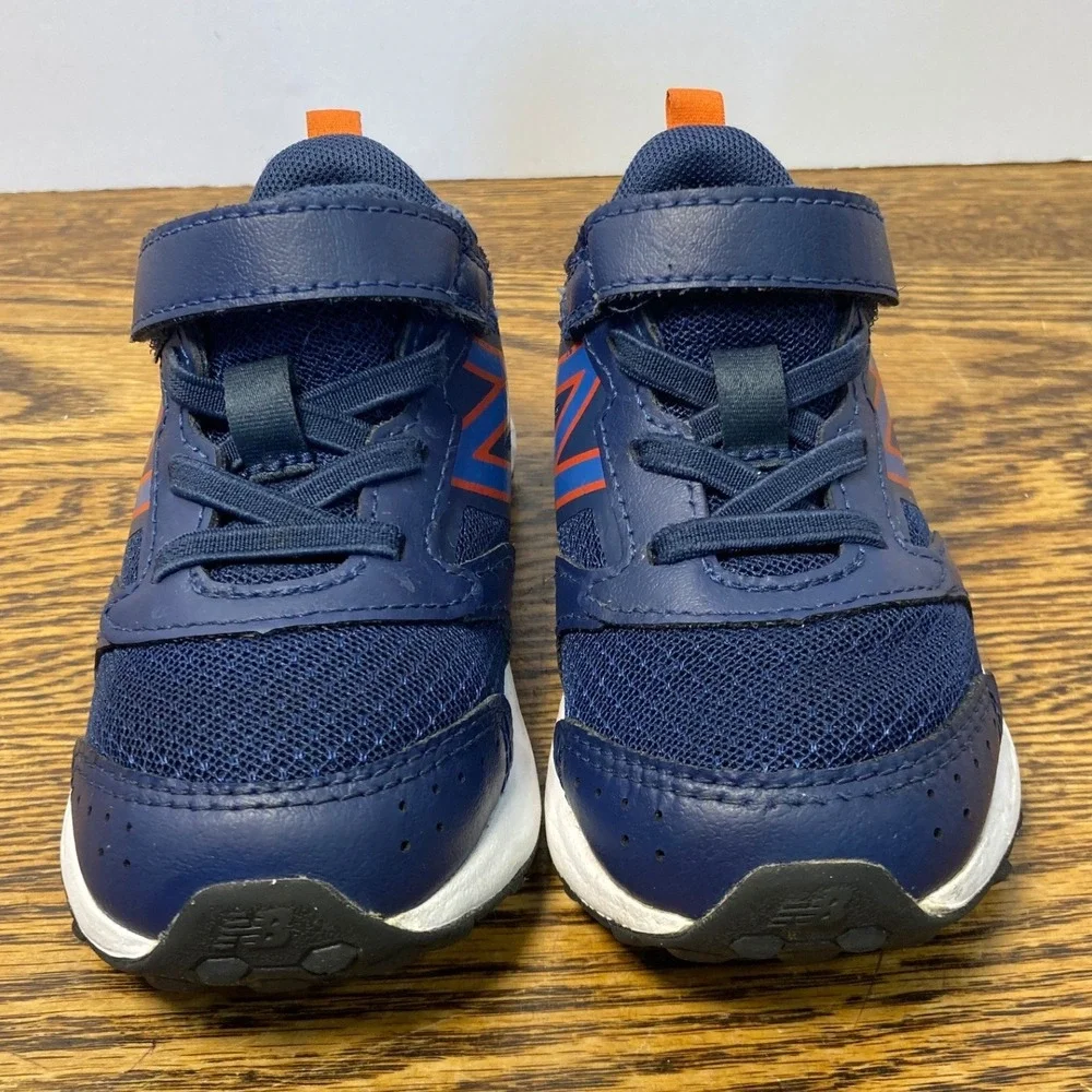 New Balance 650 Toddler Boy Navy Blue Orange Sneakers IT650NB1 Size 7 US